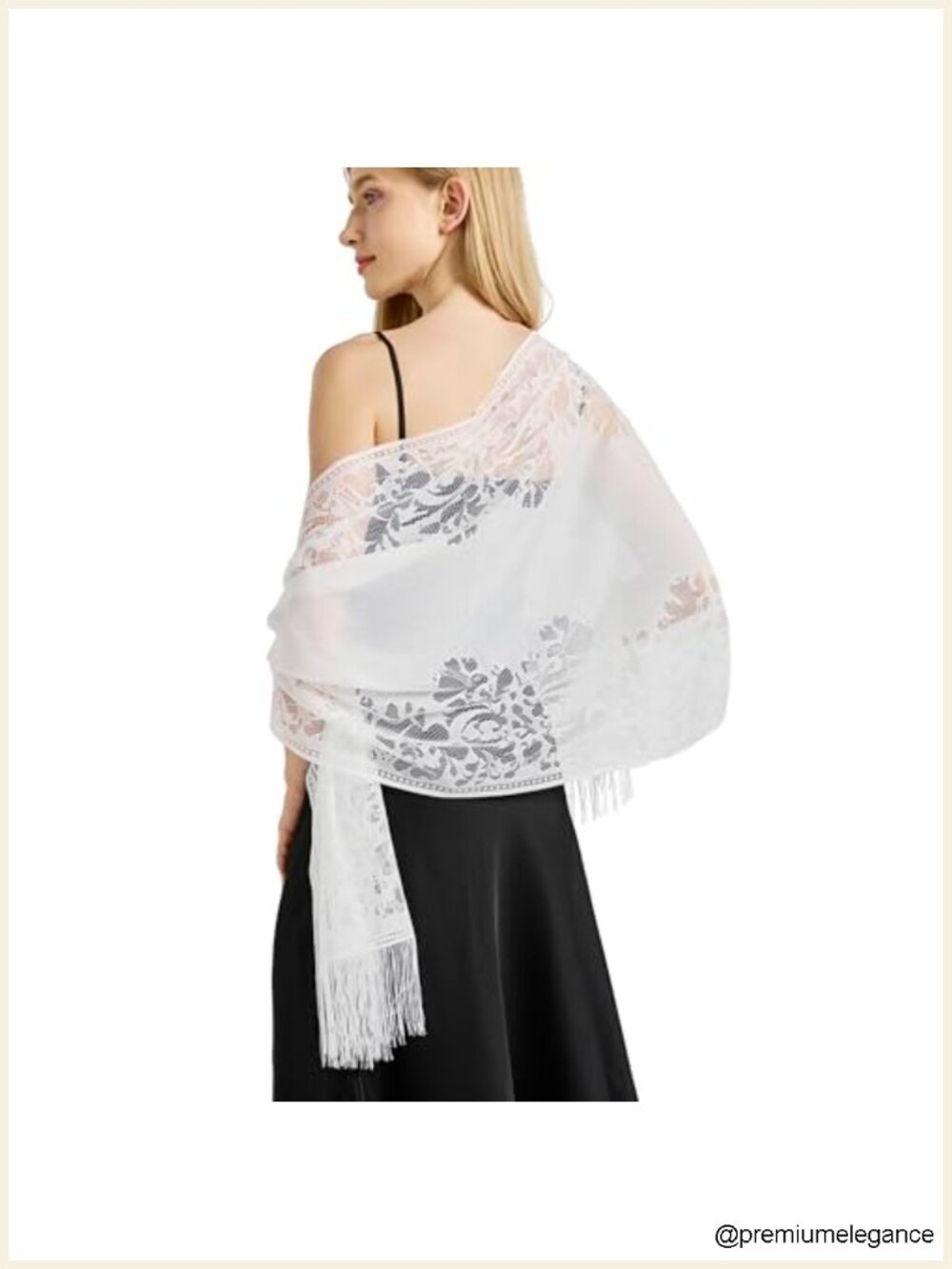 Lace Floral Shawl Wrap for Women Evening Formal Wedding Bridal Scarf